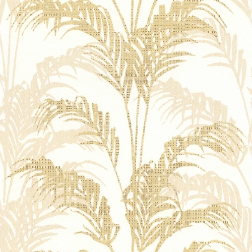 Bézs-arany színű levélmintás Vlies-vinyl tapéta, Maison Luxe 17739