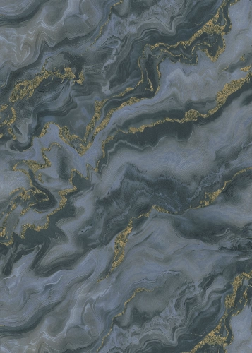 Kék-arany színű márványmintás Vlies-vinyl tapéta, Erismann Elle Decoration 4, 10447-08