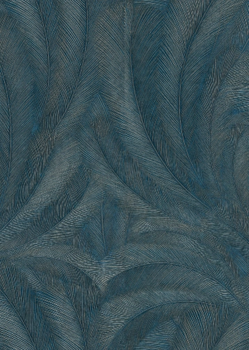 Türkiz-arany színű levélmintás Vlies-vinyl tapéta, Erismann Elysium 10476-19