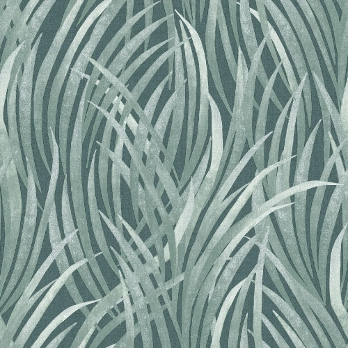 Sötétzöld alapon levélmintás Vlies tapéta, Botanique M64514
