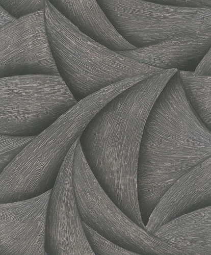 Sötétszürke színű csillogó növényi mintás Vlies tapéta, Ritus 35505