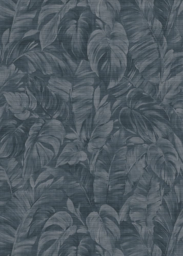 Sötétkék színű levélmintás Vlies tapéta, Play of Light 10416-08