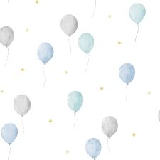 Kék lufis tapéta gyerekszobába Up Blue 53 cm x 10 m