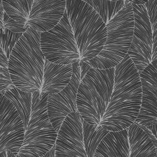 Ezüstszürke - sötétszürke, levélmintás vlies tapéta, Rasch 456608